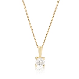 9ct Yellow Gold 18&quot; 0.25ct Diamond Solitaire Pendant Necklace