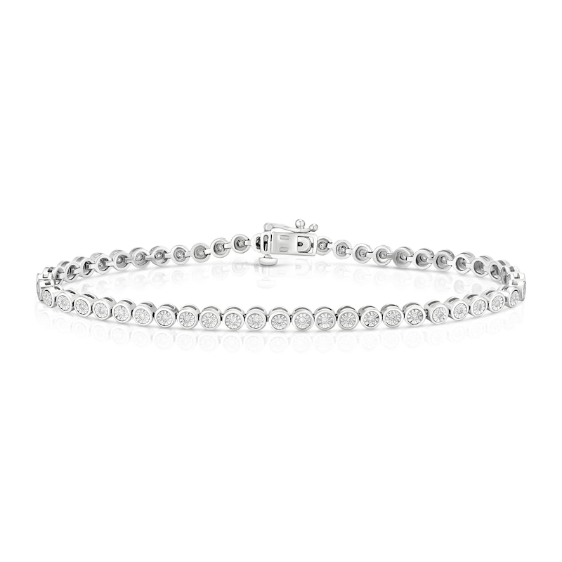 Main Image 1 of Sterling Silver 0.25ct Diamond Illusion Tennis Bracelet