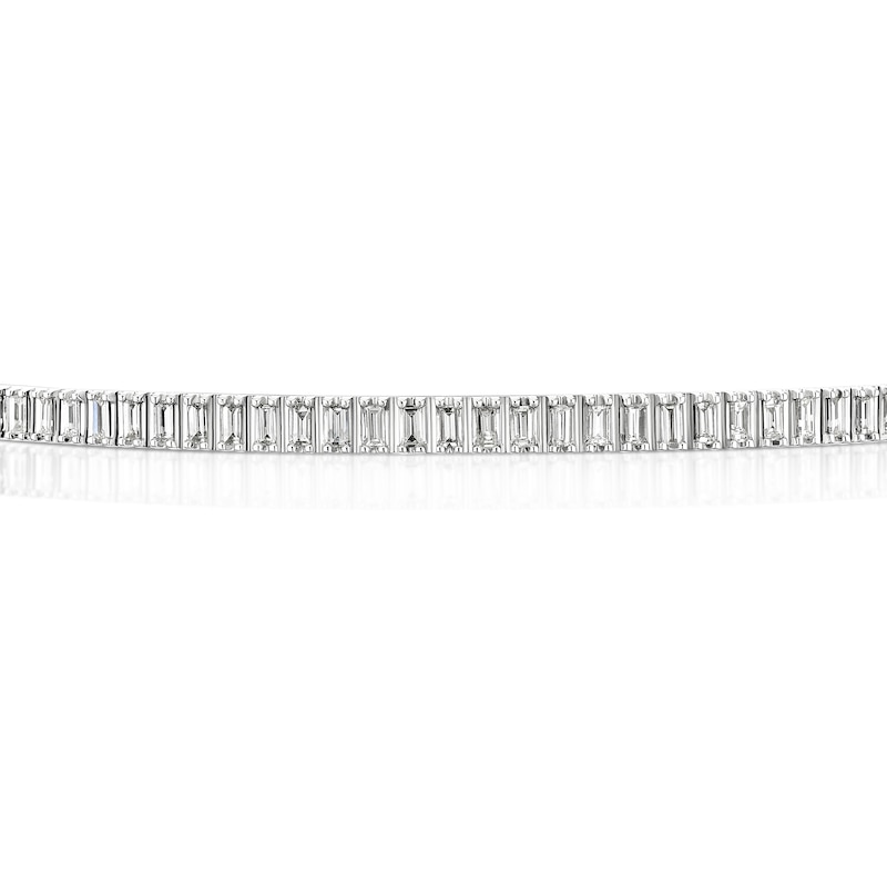 Main Image 2 of 9ct White Gold 0.59ct Diamond Baguette Cut Bangle