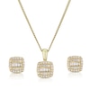 Thumbnail Image 1 of 9ct Yellow Gold 0.25ct Diamond Earring & Necklace Jewellery Set