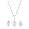 Thumbnail Image 1 of Sterling Silver Diamond Illusion Earrings & Necklace Jewellery Set