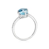 Thumbnail Image 3 of 9ct White Gold 0.10ct Diamond & Blue Topaz Toi Et Moi Ring