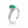 Thumbnail Image 2 of 18ct White Gold 0.33ct Diamond & Emerald Oval Bridal Set