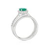 Thumbnail Image 3 of 18ct White Gold 0.33ct Diamond & Emerald Oval Bridal Set