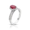 Thumbnail Image 2 of 18ct White Gold 0.33ct Diamond & Ruby Oval Bridal Set