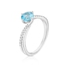 Thumbnail Image 2 of 9ct White Gold 0.10ct Diamond & Blue Topaz Solitaire Ring