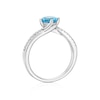 Thumbnail Image 3 of 9ct White Gold 0.10ct Diamond & Blue Topaz Solitaire Ring