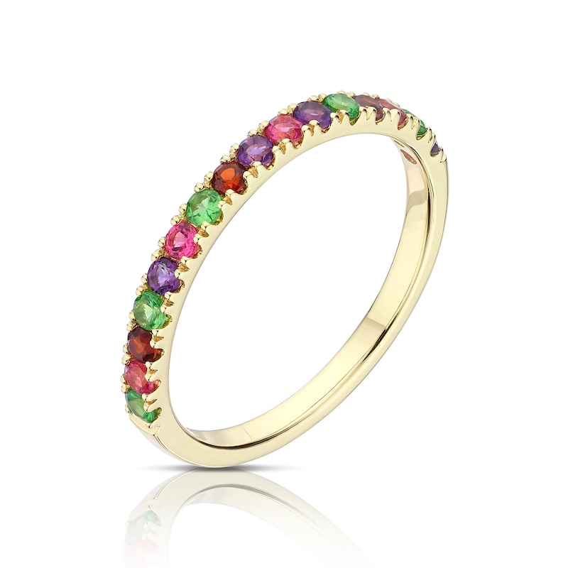 Main Image 2 of 9ct Yellow Gold Multi Gemstone Eternity Ring