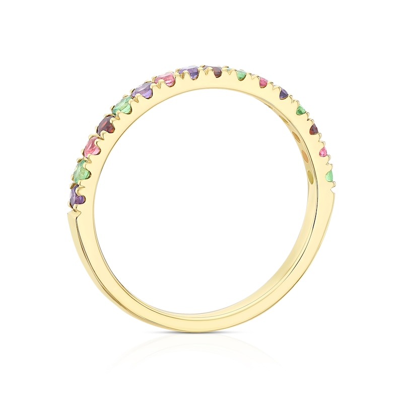 Main Image 3 of 9ct Yellow Gold Multi Gemstone Eternity Ring