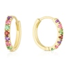 Thumbnail Image 1 of 9ct Yellow Gold Multi Gemstone Hoop Earrings