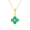 Thumbnail Image 1 of 9ct Yellow Gold 16+2&quot; Emerald Flower Shaped Dainty Necklace