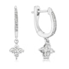 Thumbnail Image 1 of 9ct White Gold 0.25ct Diamond Flower Shaped Hoop Earrings