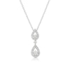 Thumbnail Image 1 of 9ct White Gold 18&quot; 0.15ct Diamond Pear Shaped Pendant