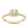 Thumbnail Image 1 of 18ct Yellow Gold 0.50ct Diamond Cushion Shaped Halo Ring