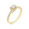 Thumbnail Image 2 of 18ct Yellow Gold 0.50ct Diamond Cushion Shaped Halo Ring