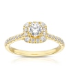 Thumbnail Image 1 of 18ct Yellow Gold 0.75ct Diamond Cushion Shaped Halo Ring