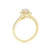 Thumbnail Image 3 of 18ct Yellow Gold 0.75ct Diamond Cushion Shaped Halo Ring