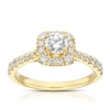 Thumbnail Image 1 of 18ct Yellow Gold 1ct Diamond Cushion Shaped Halo Ring