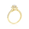 Thumbnail Image 3 of 18ct Yellow Gold 1ct Diamond Cushion Shaped Halo Ring