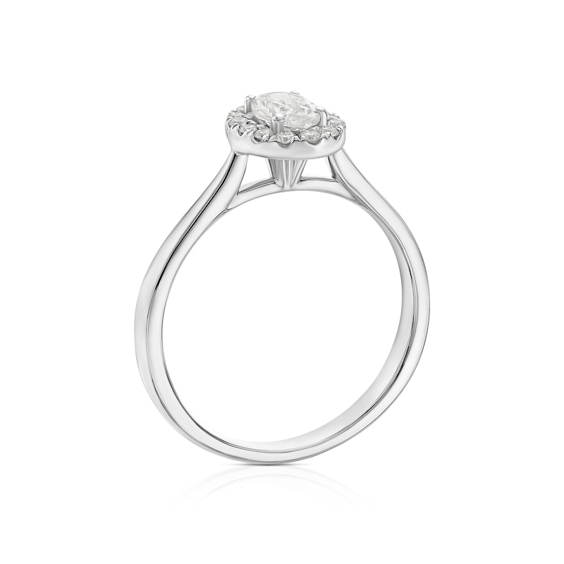 Main Image 3 of Origin Platinum 0.50ct Diamond Oval Shaped Halo Ring