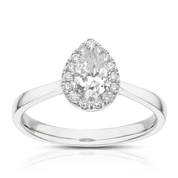 Origin Platinum 0.50ct Diamond Pear Shaped Halo Ring