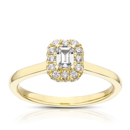 The Diamond Story 18ct Yellow Gold 0.50ct Diamond Halo Ring