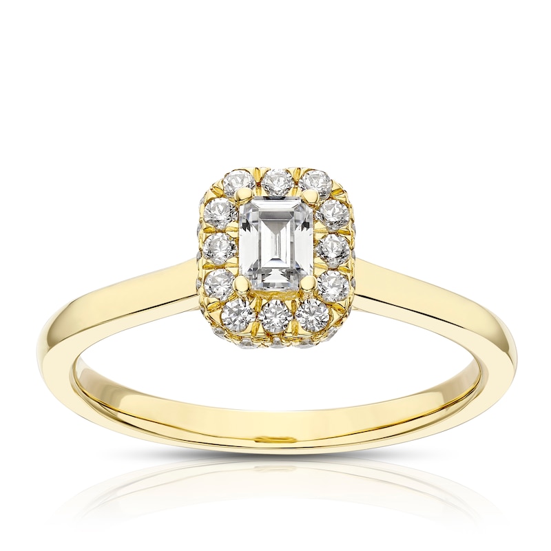 Main Image 1 of The Diamond Story 18ct Yellow Gold 0.50ct Diamond Halo Ring