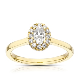 The Diamond Story 18ct Yellow Gold 0.50ct Diamond Halo Ring