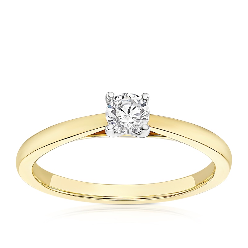 Main Image 1 of The Diamond Story 18ct Yellow Gold 0.25ct Diamond Solitaire Ring