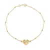 Thumbnail Image 1 of 9ct Yellow Gold 7&quot; Diamond Cut Heart Shaped Charm Bracelet