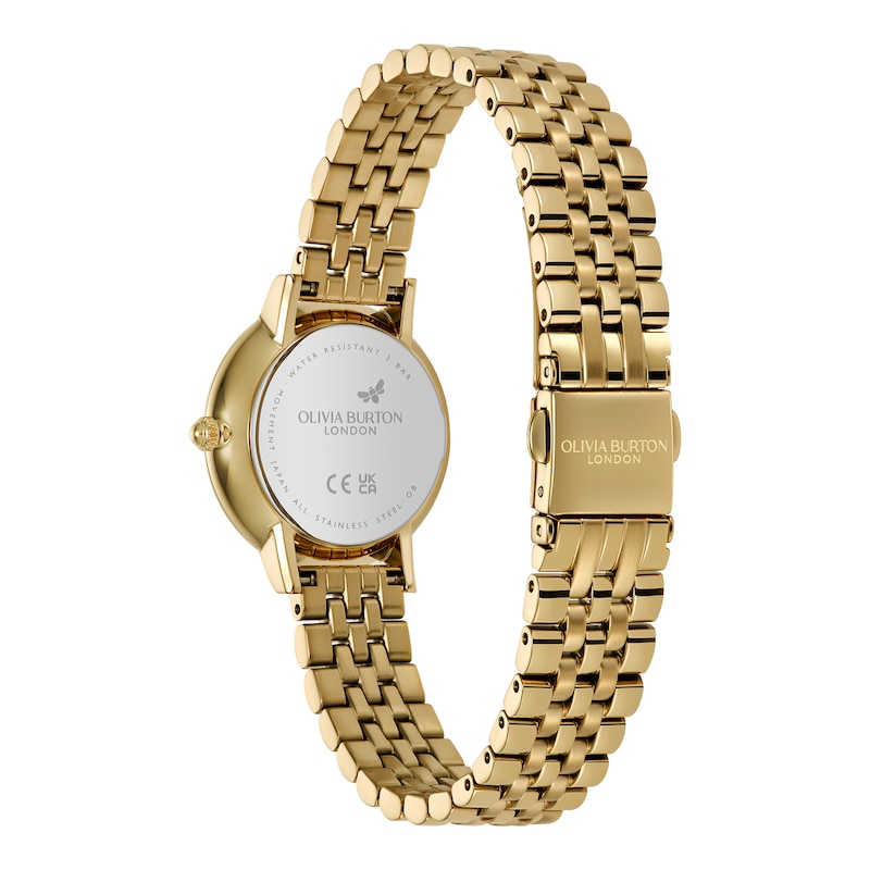 Main Image 5 of Olivia Burton Ultra Slim Honeycomb 28mm Light Yellow Gold Bracelet Watch