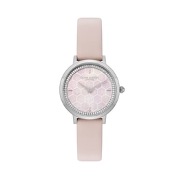 Olivia Burton Ultra Slim Honeycomb 28mm Primrose Leather Strap Watch