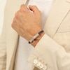 Thumbnail Image 4 of BOSS Men's Tailored Leather Herringbone Strap Bracelet