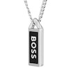 Thumbnail Image 2 of BOSS Kassy Men's Stainless Steel & Black Enamel Emblem Pendant Necklace