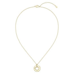 BOSS Live Ladies' Gold IP & Crystal Circular Pendant Necklace