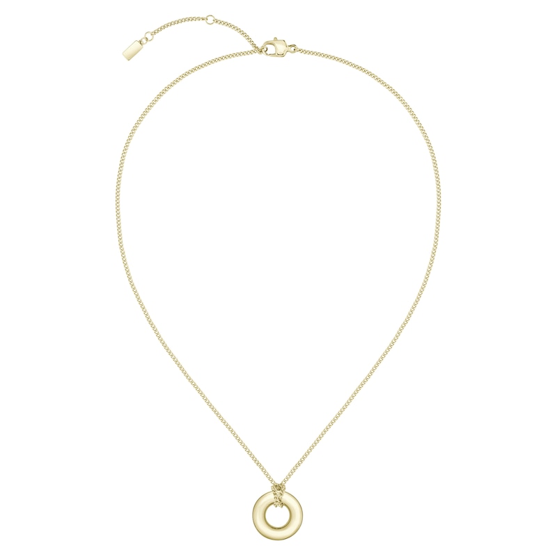 Main Image 2 of BOSS Live Ladies' Gold IP & Crystal Circular Pendant Necklace