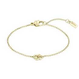 BOSS Double B Ladies' Petit Light Yellow Gold IP 6.3+1&quot; Chain Bracelet