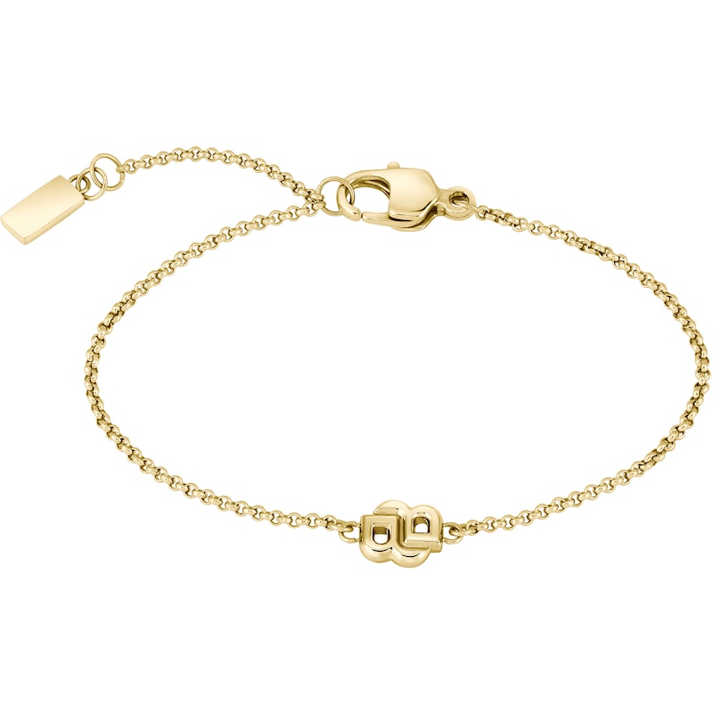 Main Image 2 of BOSS Double B Ladies' Petit Light Yellow Gold IP 6.3+1&quot; Chain Bracelet