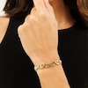 Thumbnail Image 4 of BOSS Double B Ladies' Light Gold IP 6.7&quot; Strand Bracelet