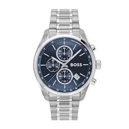 BOSS Grand Prix 44mm Men's Blue Dial & Stainless Steel Watch