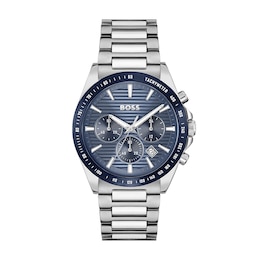 BOSS Strike 41mm Chronograph Men's Blue Dial & Stainless Steel Watch