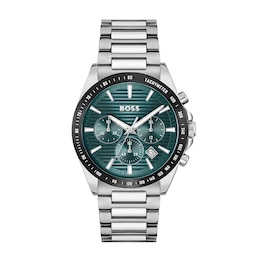 BOSS Strike 41mm Chronograph Men's Teal Dial & Stainless Steel Watch