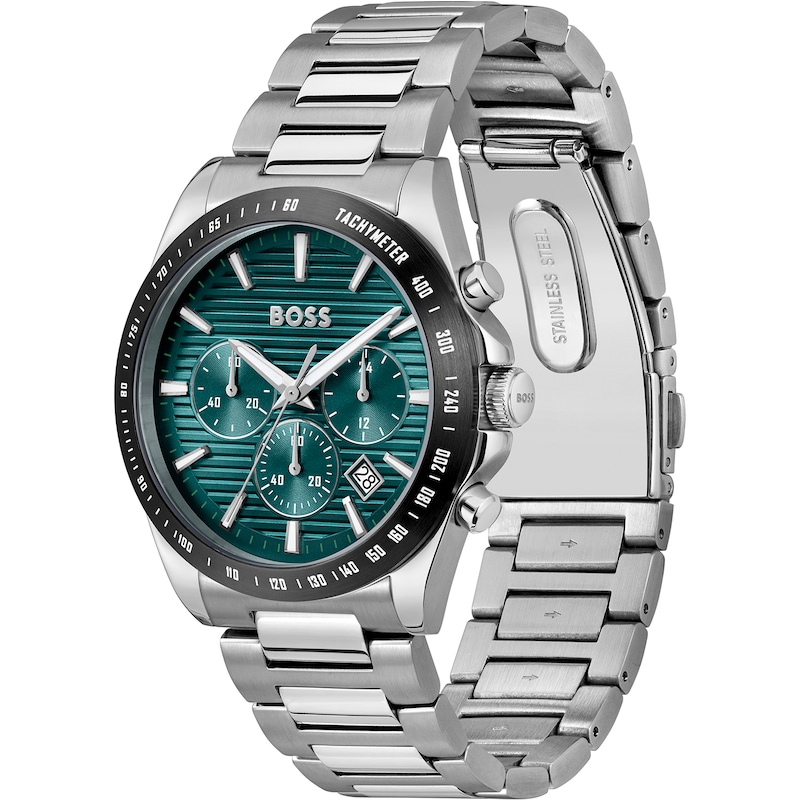 Main Image 2 of BOSS Strike 41mm Chronograph Men's Teal Dial & Stainless Steel Watch