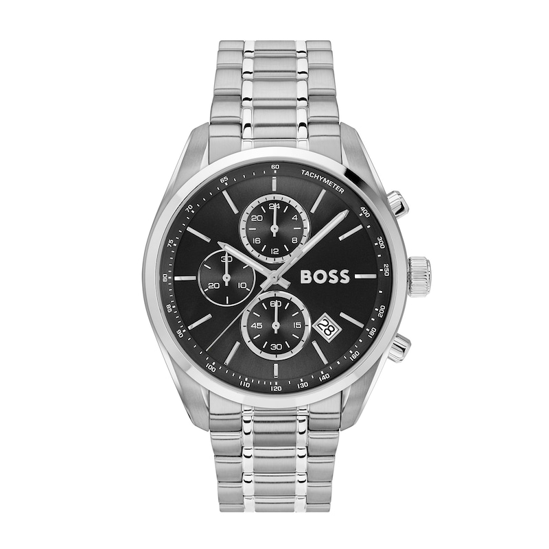 Main Image 1 of BOSS Grand Prix 44mm Men's Black Dial & Stainless Steel Watch