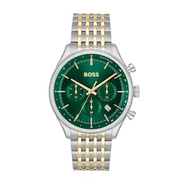 BOSS Gregor Men's Green Dial & Two Tone Bracelet Watch