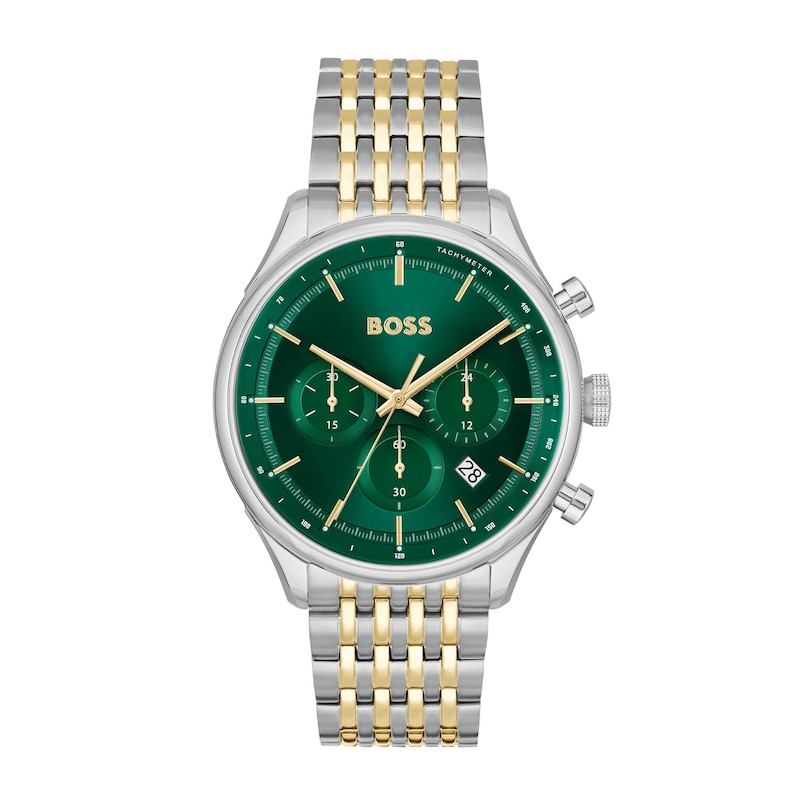 Main Image 1 of BOSS Gregor Men's Green Dial & Two Tone Bracelet Watch