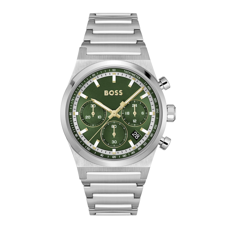 Main Image 1 of BOSS Candor 41mm Chronograph Dark Green Dial & Stainless Steel Watch