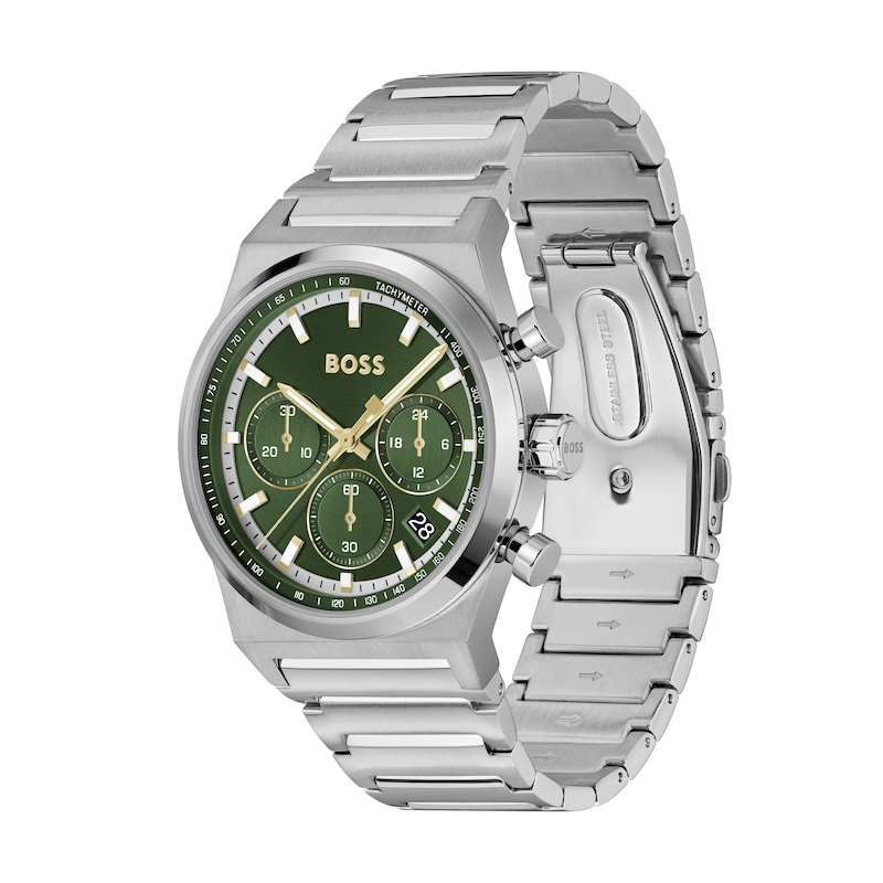 Main Image 2 of BOSS Candor 41mm Chronograph Dark Green Dial & Stainless Steel Watch