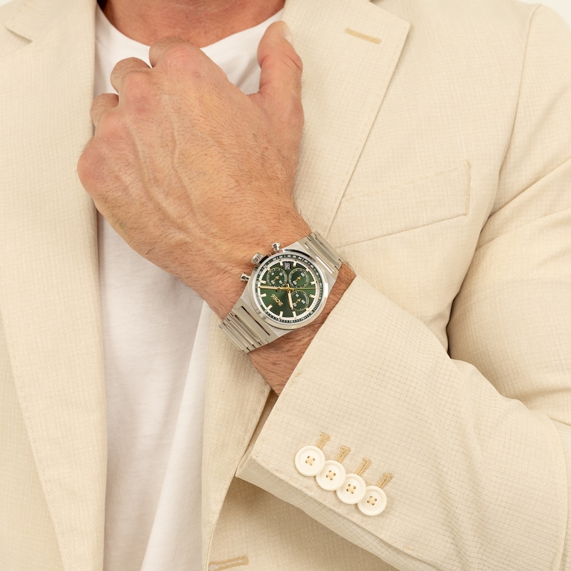 Main Image 5 of BOSS Candor 41mm Chronograph Dark Green Dial & Stainless Steel Watch