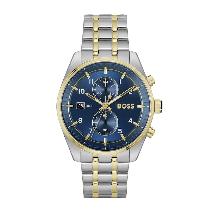 Main Image 1 of BOSS Skytraveller 44mm Chronograph Men's Blue Dial & Two Tone Watch